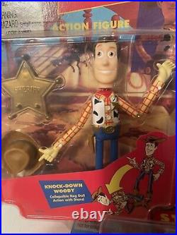 Lot Thinkway Toys DISNEY TOY STORY Knock-Down FIGHTER KICKING Woody NEW SEALED