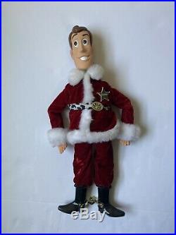 Mattel 1999 Holiday Hero Series Toy Story Woody Figure Doll Christmas Santa hat