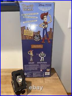 NEW AND FACTORY SEALED-WOODY'S ROUNDUP TALKING DOLL With BONUS DISNEY MICKEY WATCH