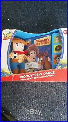 NEW RARE Toy Story Woody's Big Dance Play-A-Sound Book and Cuddly Woody Doll