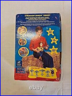 NIB 1999Toy Story 2 Strummin' Singin' Woody Cowboy Doll in Box Disney Pixar