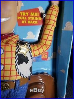 NIB ORIGINAL 1995 Toy Story Talking Woody Pull String 16 ThinkWay Disney Toys