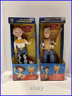 NIB Toy Story 2 Woody & Jessie Pull-string Talking Dolls Thinkway Spanish French