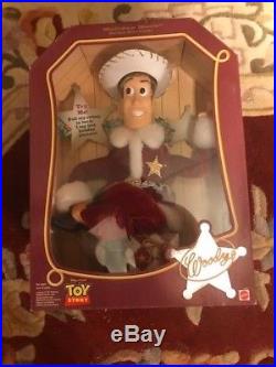 New1999 Toy Story Pull String Holiday Hero Talking Woody Disney Pixar Doll
