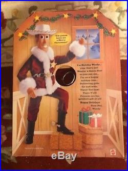 New1999 Toy Story Pull String Holiday Hero Talking Woody Disney Pixar Doll