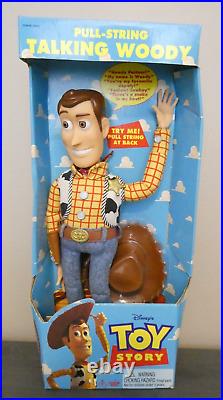 New Original 1995 Toy Story Woody Talking Pull-String Doll Figure Thinkway