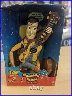 New Original Disney Pixar 1999 Toy Story 2 Strumming Singing Woody! New! In Box