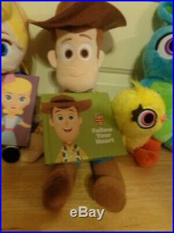 New Set Of Toy Story 4 Plush Woody, Bo Peep, Ducky & Bunny Disney Pixar Figures