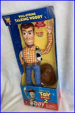 New VTG 2000 Thinkway Toys Disney Toy Story 2 Pull String Talking Woody Doll
