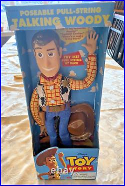 Original 1995 Toy Story Pull String Woody Still New in His Box Thinkway Toys