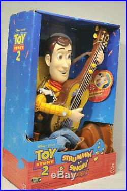 Original Disney Pixar 1999 Toy Story 2 Strumming Singing Woody Mattel 23726