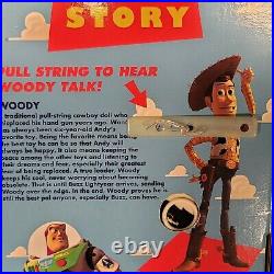 Original Vintage 1995 Toy Story DISNEY PIXAR Pull-String TALKING WOODY Thinkway