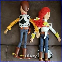 Pair/Set DISNEY STORE TOY STORY PULL STRING JESSIE & WOODY DOLLS Andy Bonnie +