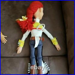 Pair/Set DISNEY STORE TOY STORY PULL STRING JESSIE & WOODY DOLLS Andy Bonnie +