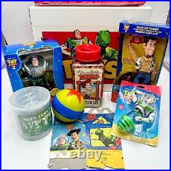 RARE Disney Pixar Toy Story 2 Collector's Wood Box With Unopened Woody Buzz Set