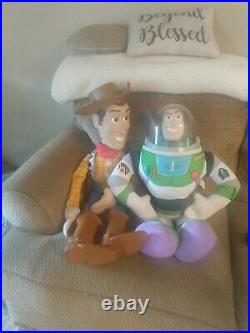 RARE Vintage Disney Toy Story Large Woody Doll 32 & Large Buzz Lightyear 26