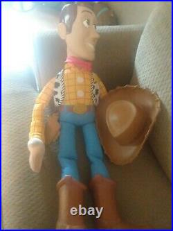 RARE Vintage Disney Toy Story Large Woody Doll 32 & Large Buzz Lightyear 26