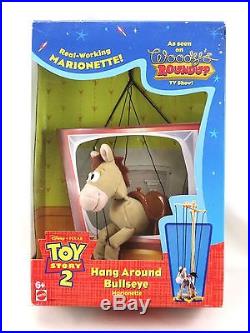 Rare 1999 Toy Story 2 Disney Hang Around Bullsyeye Marionette Woody's Roundup