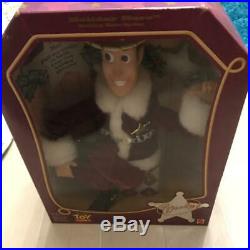 Rare Toy Story Holiday Hero Woody Doll Figure Xmas Santa Disney #281