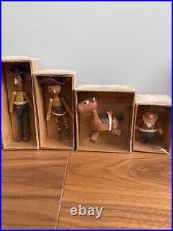 Rare Toy Story Wooden Dolls Young Epoch Woody Prospector Pete Jessie Bullseye
