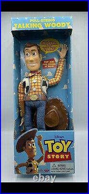 TALKING WOODY Pull String 1995 Toy Story DISNEY PIXAR Original Box Thinkway Doll