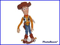 THINKWAY VINTAGE TOY STORY WOODY PULL STRING TALKING DOLL With HAT 15-EXCELLENT
