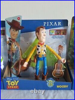 TOY STORY Disney Pixar 25th Anniversary Buzz Lightyear Rex Woody NEW w accessory