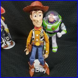 TOY STORY Lot Pull String Talking Woody & Jessie Dolls Buzz Slink With Hats
