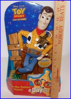 TOY STORY Twice The Talkin' Woody Mattel Talking Plush Doll MIB