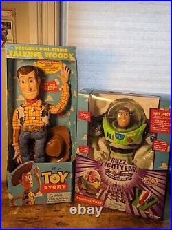Tested 1995 Vintage Woody & Buzz Lightyear Toy Story Disney Pixar Pull-String