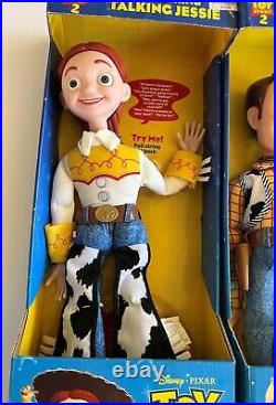 Think Way Disney Pixar Toy Story 2 Pullstring Talking Woody and Jessie Dolls Box
