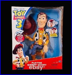 Thinkway Disney Pixar Toy Story 3 Playtime Sheriff Woody (NEEDS BATTERIES)