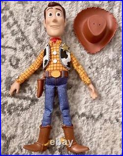 Thinkway Disney Pixar Toy Story Talking Woody Doll Toy With Hat Works Great