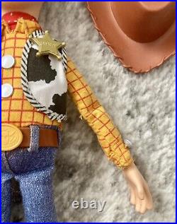 Thinkway Disney Pixar Toy Story Talking Woody Doll Toy With Hat Works Great
