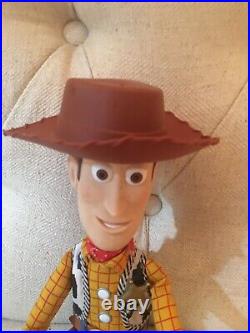 Thinkway Toy Story Talking Woody Doll With Hat Pull String Works Vintage