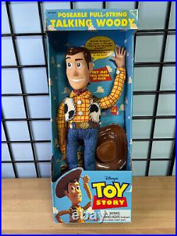 Thinkway Walt Disney Toy Story 1995 Talking Pull String Woody Large Doll 18b