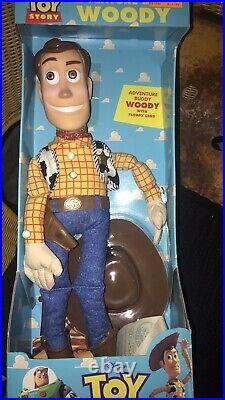 Toy Story 1995 Jumbo 22 Woody Adventure Buddy Thinkway Collector Doll! With HAT