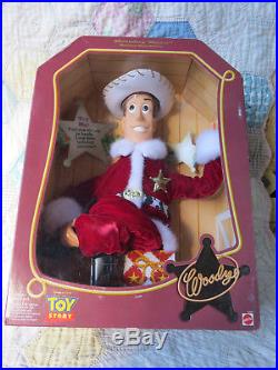Toy Story 1999 Pull String Holiday Hero Talking Woody Pixar Disney Plush Doll