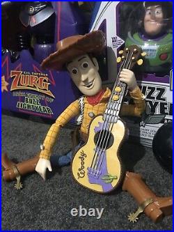 Toy Story 2 Strumming Woody Doll With Singing And Whistling Guitar