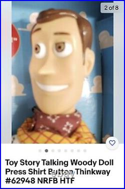 Toy Story 2 Woody Press Shrit button 12 Talking Sheriff Woody Doll In Box