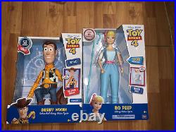 Toy Story 4 Bundle Sheriff Woody Deluxe Pull-String & Bo Peep Talking Figure