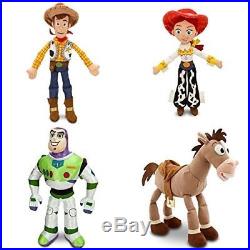Toy Story 4 Piece Medium Plush Doll Combo Set with Woody 18, Jessie 16, Buzz