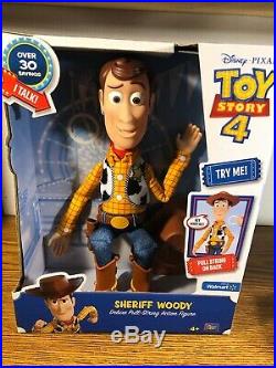 Toy Story 4 Sheriff Cowboy Woody Doll Pull String Talking Action Figure DISNEY