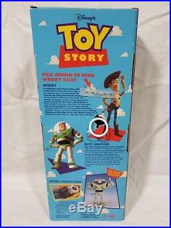 Toy Story DISNEY PIXAR Original Pull-String TALKING WOODY Thinkway Toys 1995 Box