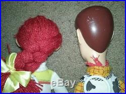 Toy Story Disney Woody Jessie Pull String Talking dolls & Bullseye 11 Plush lot