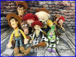 Toy Story Huge Lot Plush Soft Doll Woody Jessie Bullseye Rex Buzz & More