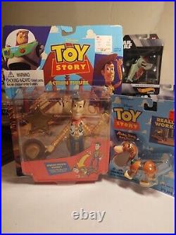 Toy Story Knock Down Woody 1st Action Figure Toy Thinkway & Slinky Dog Key Chain