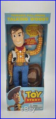 Toy Story Poseable Pull String Talking Woody Thinkway 1995 NIB