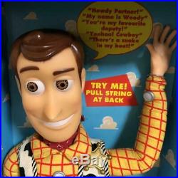 Toy Story Poseable Pull-String Talking Woody Thinkway 1995 original Disney F/S