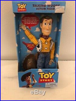 Toy Story Poseable Push Button Talking Woody Thinkway 1995 Original Disney Pixar